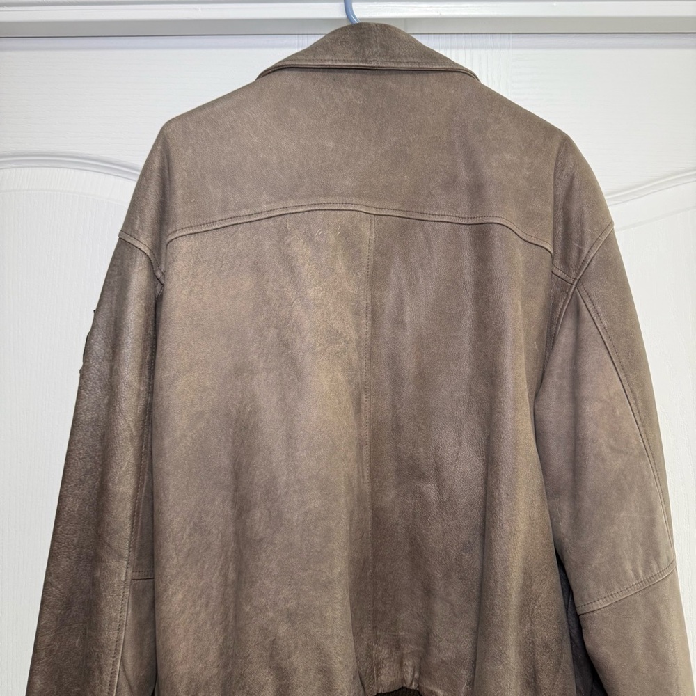 Star Wars Episode 1 Naboo Bravo Squadron Men's Leather Bomber Jacket XL - Picture 8 of 8